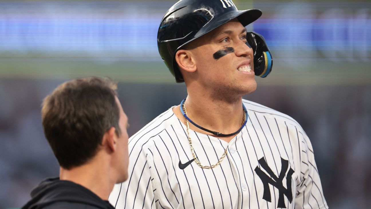 Aaron Judge hit by pitch, exits Yankees' game vs. Orioles